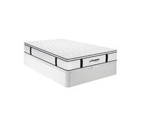 Ensemble 160 x 200 cm sommier coffre blanc + matelas anti-feu ressorts ensachés et surmatelas intégré ép.28cm - DELICE de YSMEE HÔTEL