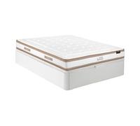 Ensemble 160 x 200 cm sommier coffre blanc + matelas hybride ressorts ensachés 7 zones et mousse à mémoire de forme ép.28cm - MEYANI de YSMEE