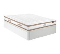 Ensemble 160 x 200 cm sommier coffre blanc + matelas hybride ressorts ensachés 7 zones et mousse à mémoire de forme ép.28cm - MEYANI de YSMÉE