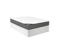 Ensemble 160 x 200 cm sommier coffre blanc + matelas hybride ressorts ensachés 7 zones et mousse haute résilience ép.26cm - AUDACE de PALACIO