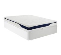 Ensemble 160 x 200 cm sommier coffre blanc + matelas mousse HD 7 zones et accueil gel à mémoire de forme déhoussable ép.22cm - FAGANI de YSMEE