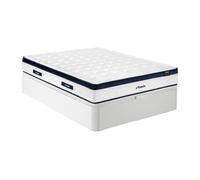 Ensemble 160 x 200 cm sommier coffre blanc + matelas ressorts ensachés 5 zones coutil rafraichissant ép.28cm - KOROVOU de YSMEE