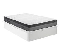 Ensemble 160 x 200 cm sommier coffre blanc + matelas ressorts ensachés et mémoire de forme ép.24cm - ILLUSION de YSMEE