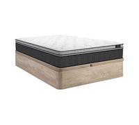 Ensemble 160 x 200 cm sommier coffre naturel clair + matelas hybride ressorts ensachés et surmatelas intégré ép.30cm - GAMIANI de YSMEE
