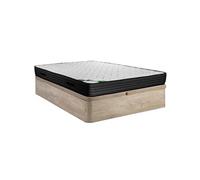 Ensemble 160 x 200 cm sommier coffre naturel clair + matelas mousse et coutil bambou ép.25cm - BERENDI de NATUREA