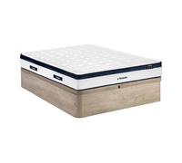 Ensemble 160 x 200 cm sommier coffre naturel clair + matelas ressorts ensachés 5 zones coutil rafraichissant ép.28cm - KOROVOU de YSMÉE