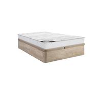 Ensemble 160 x 200 cm sommier coffre naturel clair + matelas ressorts ensachés ép.20cm - SONGE de YSMEE