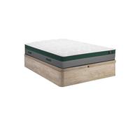 Ensemble 160 x 200 cm sommier coffre naturel clair + matelas ressorts ensachés ép.22cm - PRESTIGE de YSMEE