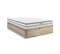 Ensemble 160 x 200 cm sommier coffre naturel clair + matelas ressorts ensachés et surmatelas intégré ép.29cm - CANTERBURY de YSMEE