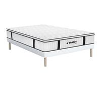 Ensemble 160 x 200 cm sommier + matelas anti-feu ressorts ensachés et surmatelas intégré ép.28 cm - DELICE de YSMEE HÔTEL