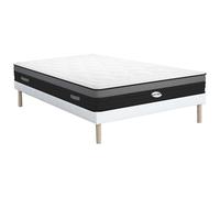 Ensemble 160 x 200 cm sommier + matelas hybride ressorts ensachés 7 zones et mémoire de forme ép.25cm - AMARANTE de NATUREA