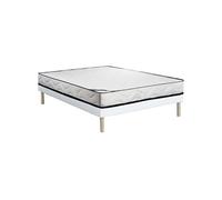 Ensemble 160 x 200 cm sommier tapissier + matelas mousse et coutil bambou - KANANI de NATUREA