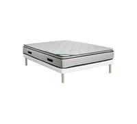 Ensemble 160 x 200 cm sommier tapissier + matelas mousse et coutil bambou ép.23cm - ADANA de NATUREA