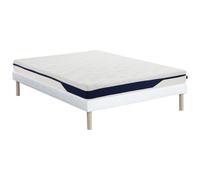 Ensemble 160 x 200 cm sommier tapissier + matelas mousse HD 7 zones et accueil gel à mémoire de forme déhoussable ép.22cm - FAGANI de YSMÉE