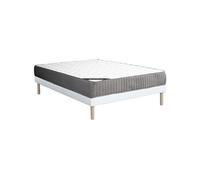 Ensemble 160 x 200 cm sommier tapissier + matelas mousse HR et accueil latex ép.30cm - MALINO de YSMEE