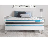 Ensemble 160x200 Matelas Bodyflex Ressorts Ensaches Et Memoire De Forme + Sommier Kit Blanc