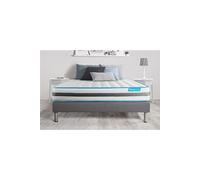 Ensemble 160x200 matelas BodyFlex ressorts ensachés et mémoire de forme + sommier kit gris