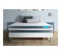Ensemble 160x200 matelas BodyForm à Mémoire de forme 3 zones + sommier kit blanc