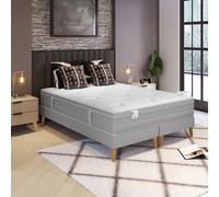 Ensemble 160x200 Matelas ressorts ensachés ferme H27 + 2 sommiers Blanc