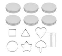 Ensemble 18 Biscuits au Sucre Coréens, Moules Ronds Étoiles Triangles Parapluies Carrés Cœurs Emporte Pièces Outils Cuisson pour la Maison Desserts Kit de Jeu de Fête