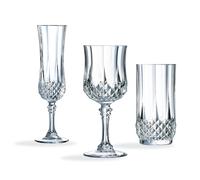 Ensemble 18 pièces, verres à pied et verres à eau Longchamp - Cristal d'Arques Cristal d'Arques