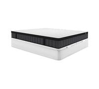 Ensemble 180 x 200 cm sommier coffre blanc + matelas hybride ressorts ensachés 7 zones et gel à mémoire de forme ép.25cm - TOLCA de YSMEE