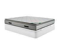 Ensemble 180 x 200 cm sommier coffre blanc + matelas mousse et coutil bambou ép.23cm - ADANA de NATUREA