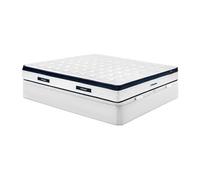 Ensemble 180 x 200 cm sommier coffre blanc + matelas ressorts ensachés 5 zones coutil rafraichissant ép.28cm - KOROVOU de YSMEE