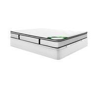 Ensemble 180 x 200 cm sommier coffre blanc + matelas ressorts ensachés 7 zones surmatelas intégré et coutil bambou ép.23cm - TAREVO de NATUREA