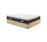 Ensemble 180 x 200 cm sommier coffre naturel clair + matelas hybride ressorts ensachés et mémoire de forme ép.25cm - ASTRIA Art Collection de YSMEE