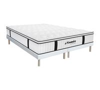 Ensemble 180 x 200 cm sommier + matelas anti-feu ressorts ensachés et surmatelas intégré ép.28 cm - DELICE de YSMEE HÔTEL