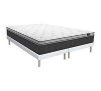 Ensemble sommier + matelas ressorts ensachés et surmatelas intégré GAMIANI de DREAMEA - ép. 30 cm - 180 x 200 cm