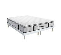 Ensemble 180 x 200 cm sommier + matelas ressorts ensachés surmatelas intégré ép.28cm - AMERICAN DREAM de YSMEE