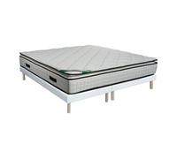 Ensemble 180 x 200 cm sommier tapissier + matelas mousse et coutil bambou ép.23cm - ADANA de NATUREA