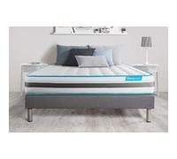 Ensemble 180x200 matelas BodyFlex ressorts ensaches et memoire de forme + sommier kit gris