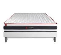 Ensemble 180x200 matelas ENERGY ressorts ensachés et mémoire de forme + sommier kit blanc G