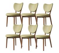 Ensemble 2/4/6 Chaises Salle à Manger RembourréEs Vintage Chaise Cuisine Avec Dossier Assise En Cuir Pieds En ChêNe Facile à Nettoyer Convient aux Restaurants HôTels Et CaféS Light Walnut + Green 6