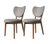 Ensemble 2/4/6 Chaises Salle à Manger RembourréEs Vintage Chaise Cuisine Avec Dossier Assise En Cuir Pieds En ChêNe Facile à Nettoyer Convient aux Restaurants HôTels Et Caf Light Walnut + Dark Grey 2