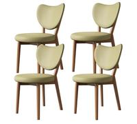 Ensemble 2/4/6 Chaises Salle à Manger RembourréEs Vintage Chaise Cuisine Avec Dossier Assise En Cuir Pieds En ChêNe Facile à Nettoyer Convient aux Restaurants HôTels Et CaféS Light Walnut + Green 4