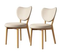 Ensemble 2/4/6 Chaises Salle à Manger RembourréEs Vintage Chaise Cuisine Avec Dossier Assise En Cuir Pieds En ChêNe Facile à Nettoyer Convient aux Restaurants HôTels Et CaféS Wood + Light Khaki 2