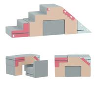 Ensemble 2 Blocs Motricité Mousse Similicuir Couleurs Vives - Jeu Construction Grimper Sécuritaire Enfants 1-3 Ans