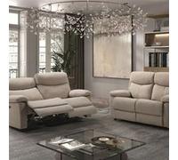 Ensemble 2 Canapés Fixe 2 Places et Relax Manuel Tissu Beige - TARIFA - ALTOBUY Beige G