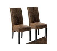 Ensemble de 2 chaises de salle à manger Rembourré avec revêtement aspect cuir