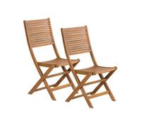 Ensemble 2 chaises jardin pliantes FIELDMANN FDZN 4012-T bois acacia massif