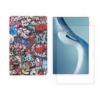 Ensemble 2 en 1 pour Huawei MatePad Pro 2021 12,6" avec étui pour tablette intelligente + coque de protection en verre trempé