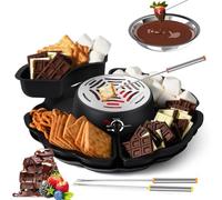 Ensemble 2 en 1 pour rôtissoire à Guimauve et Fondue au Chocolat, température réglable et Protection Contre la surchauffe | Mini Bol de 340 ML | Cadeau de fête d'anniversaire pour Enfants