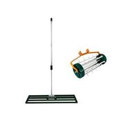 Scarificateur et Niveleur de Pelouse - MONSTERSHOP - 100 cm - Manuel - Vert - 2-en-1