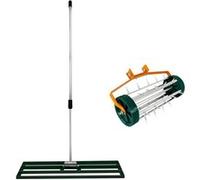 Ensemble 2-en-1 Scarificateur et Niveleur de Pelouse de 100 cm - Vert Vert G