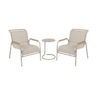 Ensemble 2 Fauteuils lounge + Table basse déportée FERMOB Coolside 2 personnes - Gris Argile