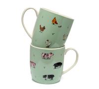 Ensemble 2 Mugs Porcelaine Willow Farm - Ferme & Pâturages